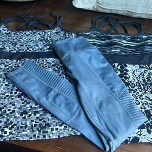 Set of 3. 1 fabletics pants Grey 2 Soybu shirts size S